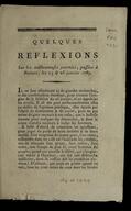 Quelques reflexions : sur les malheureuses journées, passées à Rennes, les 25 & 26 janvier 1789