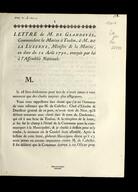 Lettre de M. de Glandevès, commandant la marine à Toulon, à M. de La Luzerne, ministre de la marine, en date du 12 août 1790, envoyée par lui à...