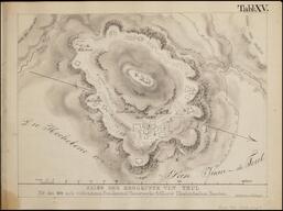 Skize der Bergkruppe von Teul mit den 1834 noch vorhandenen Fundamend-Mauerwerke frherer Mexicnischen Bauten