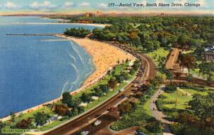 Aerial view, South Shore Drive, Chicago