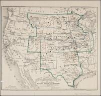 Map showing the location of military posts, Indian reservations & principal routes in the states & territories comprising the Military Division of...