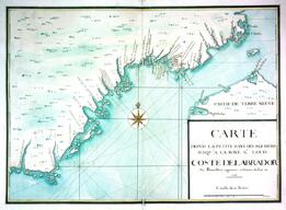 Carte depuis la petite Baye des Rochers iusqu'a a la Baye St. Louis, coste de Labrador
