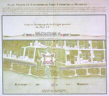 Plan profil et elevation du Fort Condé de la Mobille