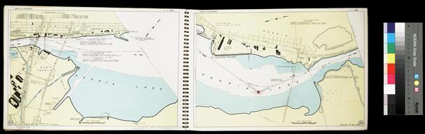 Nautical chart of the Illinois Waterway and Illinois River at Peoria mile 161.9 to mile 164.1