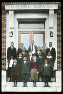 Men and boys outside community house, Sharp Street Memorial Church, Baltimore, Maryland, 1922?