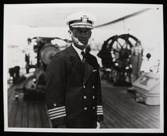 Captain Edward A. Evers aboard the U.S.S Wilmette