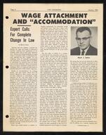 Writings - "Wage Attachment and 'Accommodation'", Mark J. Satter career, 1964