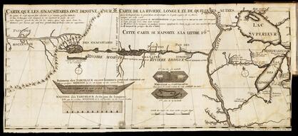 Carte de la riviere Longue et de quelques autres, qui se dechargent dans le grand fleuve de Missisipi ... ; Carte que les Gnacsitares ont dessine...
