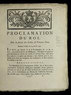Proclamation du roi, pour le service des coches & voitures d'eau : donnée à Paris, le 24 avril 1791