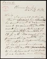 Letter Omaha, Neb., to J.D. Cox, 1870 Oct. 17