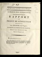 Rapport et projet de résolution présentés par Dubois (des Vosges), au nom de la Commission des finances, sur la taxe d'entretien des routes :...