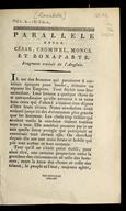 Parallele entre César, Cromwel, Monck et Bonaparte : fragment traduit de l'anglais