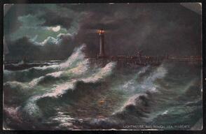 Lighthouse, and rough sea, Margate