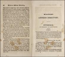 The western address directory : containing the cards of merchants, manufacturers, and other business men, in Pittsburgh, (Pa.) Wheeling, (Va.)...