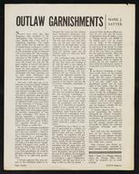 Writings - "Outlaw Garnishments" [earlier title: "Old Racket - New Cast"], Mark J. Satter career, 1963