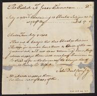 The publick to Isaac Peronneau ... to entertaining 13 Cherokee Indians : bill, 1753 July 11