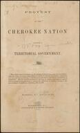 Protest of the Cherokee Nation against a territorial government