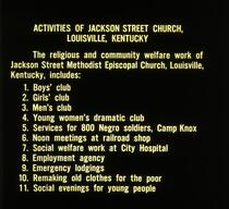Activities of Jackson St. Church, Louisville, Kentucky, 1922?