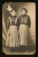Theresa Logan and Clara Falls, Oklahoma?, July 4, 1909