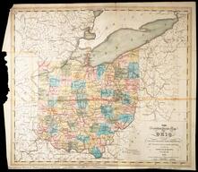 The travellers pocket map of Ohio : with its canals, roads and distances, by stage & steam boat routes