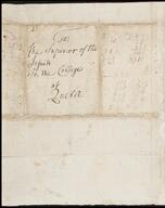 Letter Deerfield, Mass., to the Superior of the Jesuits in the College of Quebec Jean Baptiste de Saint Pé, 1747 Dec
