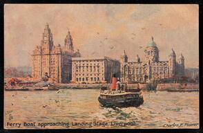 Ferry boat approaching Landing Stage, Liverpool