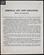Memorial and joint resolution relative to the Indian policy