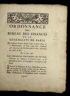 Ordonnance du Bureau des finances de la généralité de Paris, qui condamne le sieur Jacob, voyer à Saint-Denys & à Ménilmontant, en trois cents...