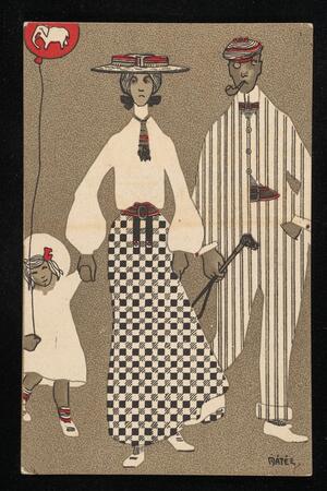 Family in white, black and red