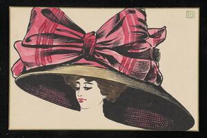 Woman in large hat