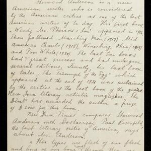 a page of handwritten text