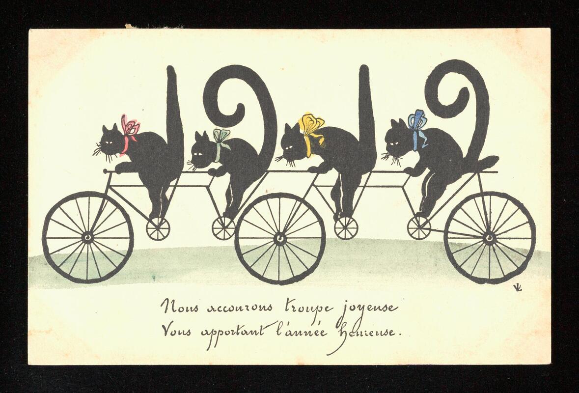 Nous acconrous troupe joyeuse vous apportant l'annee henieuse